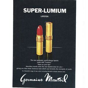Super Lumium Lipstick Makeup Germaine Monteil Advert 1960s Vintage Print Ad